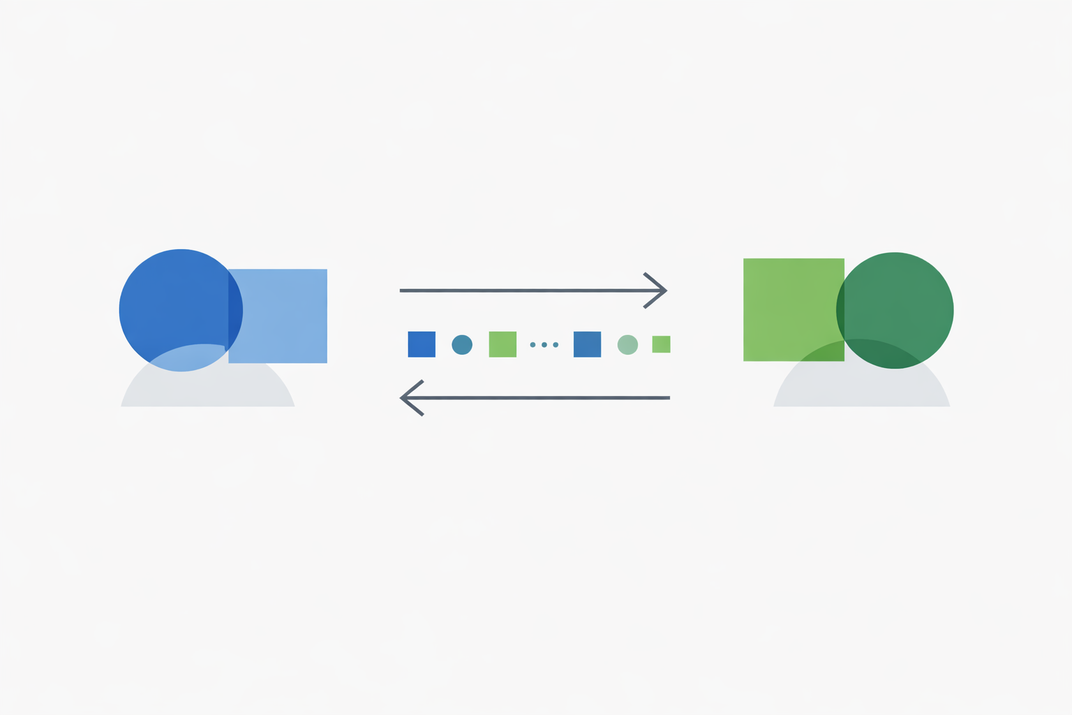 Schematische weergave van automatische gegevensuitwisseling via een API-koppeling