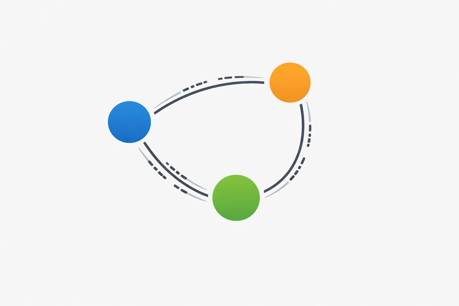 Illustratie van boekhouding, webshop en CRM die als gekoppelde systemen samenwerken