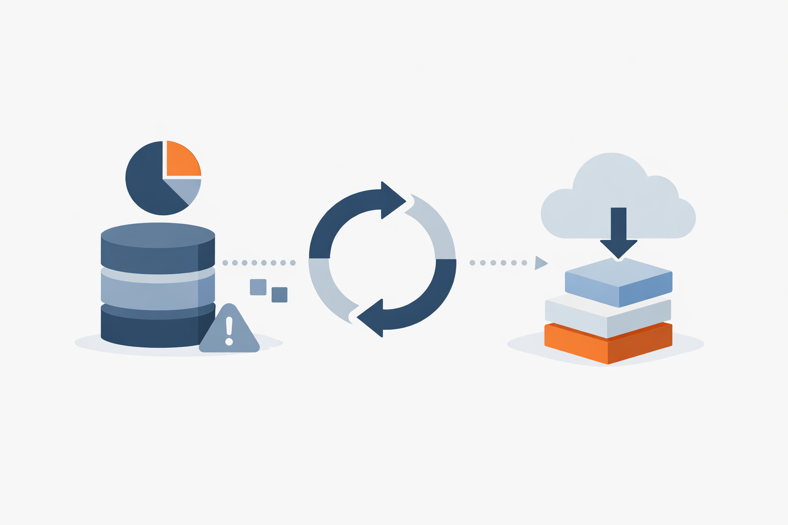 Visuele weergave van herstelproces bij back-up van bedrijfssoftware