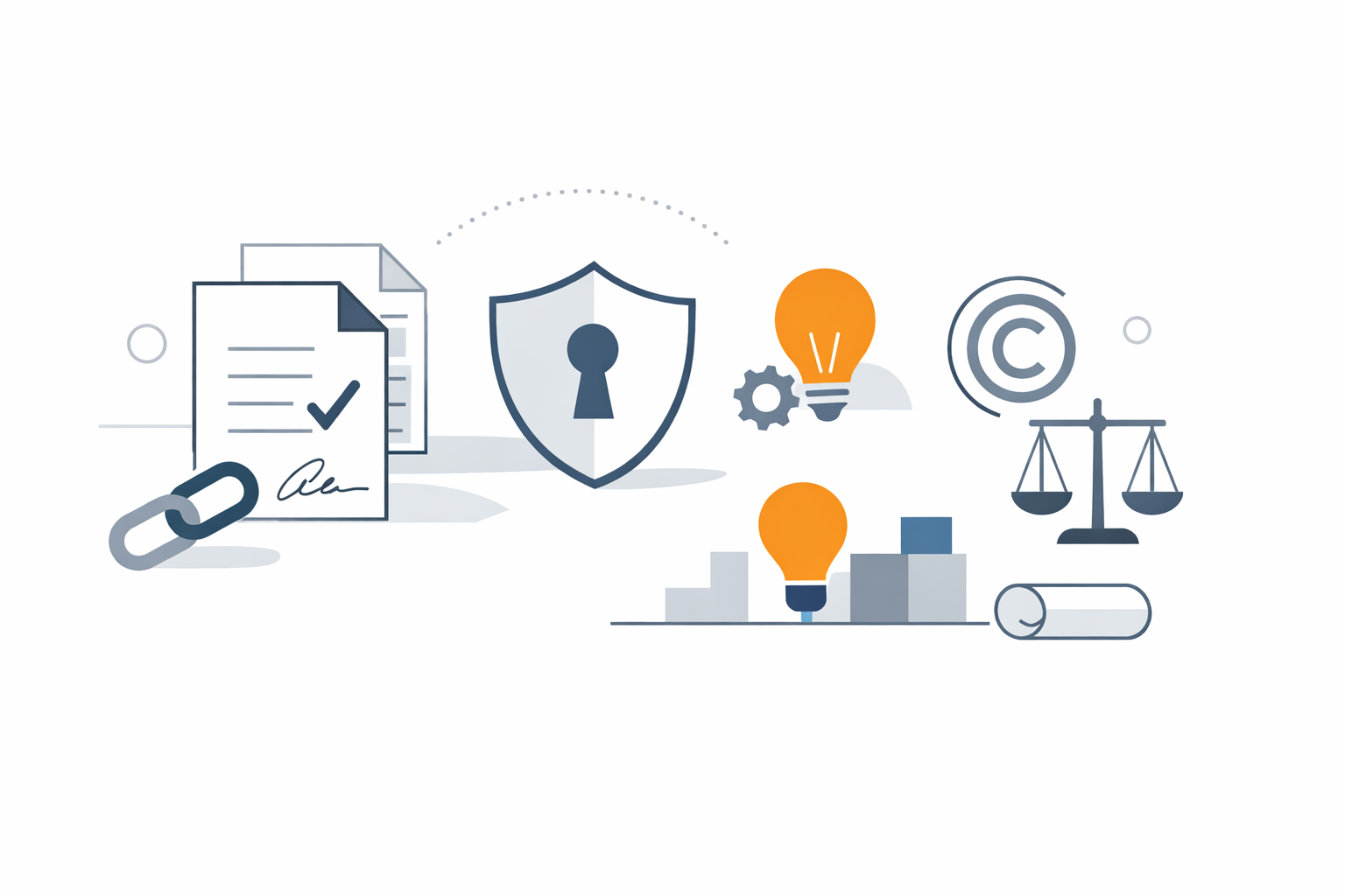 Abstracte illustratie van contractafspraken over eigendom broncode bij maatwerksoftware